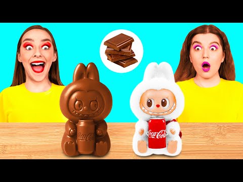Видео: Челлендж. Шоколадная Еда vs Настоящая еда | Удивительные Лайфхаки и Хитрости от DaRaDa Challenge