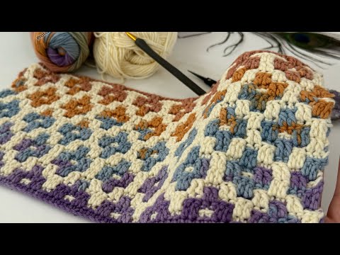 Видео: Маленькие шаги с мозаичной техникой вязания крючком 🧚 (без обрезания нити) #crochet #diy #mosaic