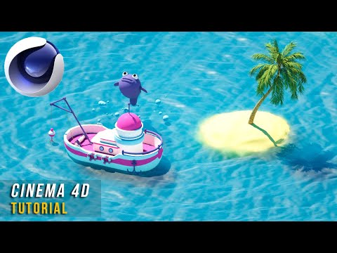 Видео: Создание сцены плавучей рыбацкой лодки в Cinema 4D