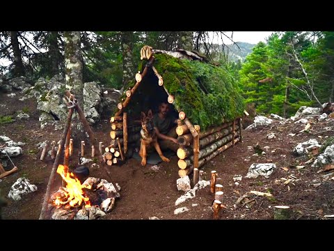 Видео: Пойманный штормом - строительство приюта для выживания в Бушкрафте и зимнего лагеря в пустыне