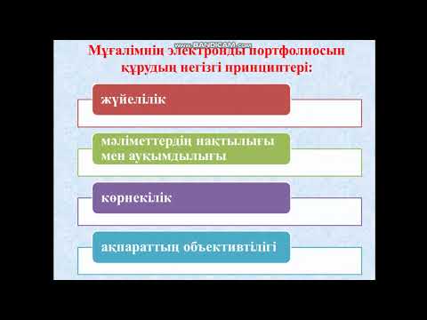 Видео: Электрондық портфолио маңызы мен міндеттері