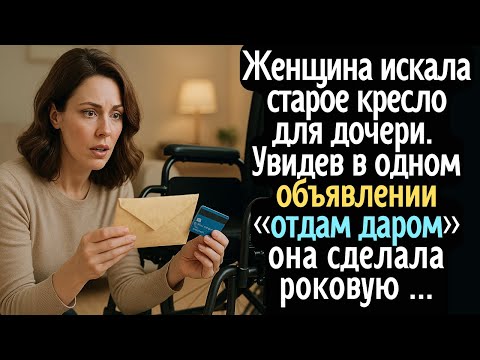 Видео: Женщина искала старое кресло для дочери. Увидев в объявлении «отдам даром» - она сделала роковую …