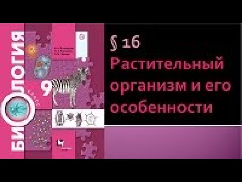 Видео: Биология 9 класс. Растительный организм и его особенности