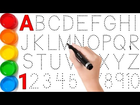 Видео: Раскраска с алфавитом и цифрами и фонетическими песнями | Рисование и живопись ABCD и 1234 |