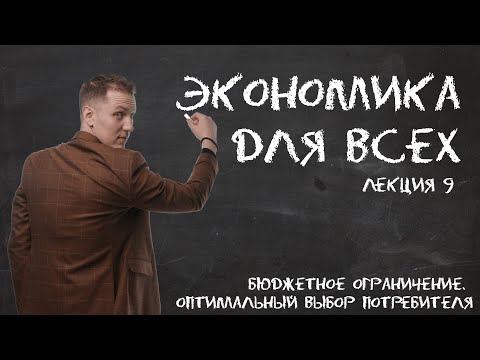 Видео: Лекция 9. Бюджетное ограничение. Оптимальный выбор потребителя