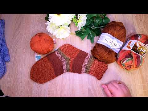 Видео: #носочная_коробочка_шурм_август🥢🧶Носочки из пряжи NAKO Boho и Alize Artisan - подмот Alize LANAGOLD🧶