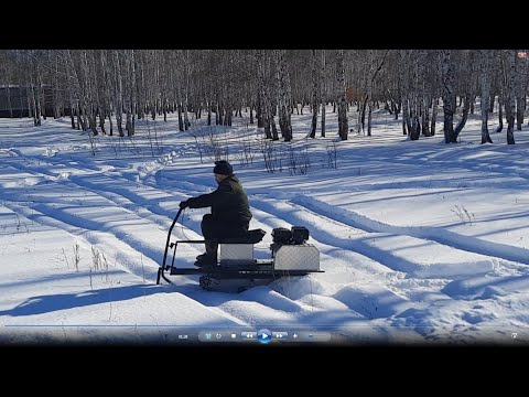 Видео: Результат приятно удивил!!! СНЕГОХОД из гусеничного модуля для мотоблока.