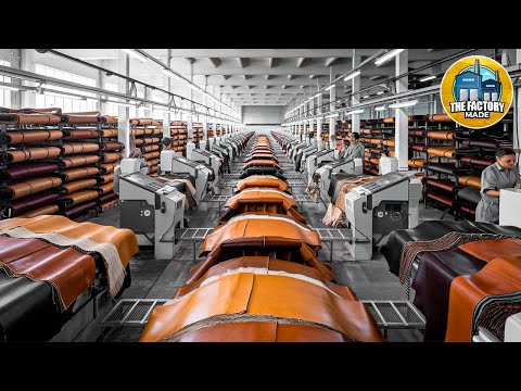 Видео: Как на фабрике производят чистую кожу || Сделано на фабрике