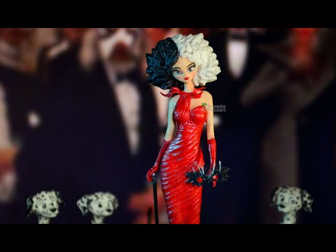 Видео: Скульптура Круэллы из холодного фарфора