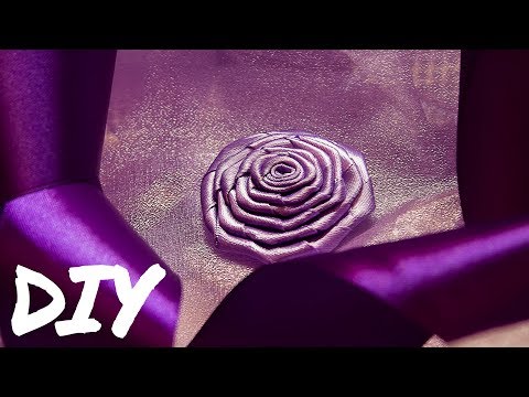 Видео: DIY: Плоская розочка из атласной ленты 5 см и 2,5 см | канзаши | Flat rose from satin ribbon