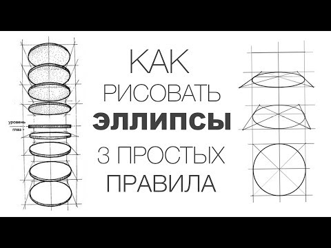 Видео: КАК РИСОВАТЬ ЭЛЛИПСЫ. Простой и быстрый способ рисования ЭЛЛИПСОВ