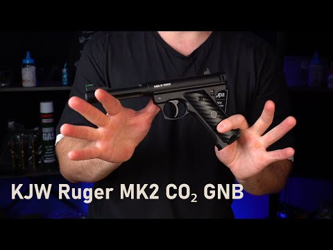 Видео: Страйкбольный пистолет KJW Ruger MK2 CO₂ GNB Black