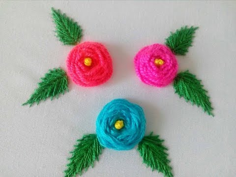 Видео: Розы с тканым круговым стежком | Ручная вышивка