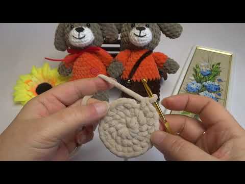 Видео: Полный МК Вязаная собачка из плюша.