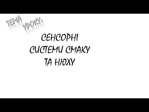 Видео: СЕНСОРНІ СИСТЕМИ СМАКУ ТА НЮХУ