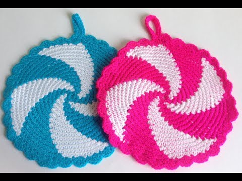Видео: Салфетка-прихватка крючком на 8 марта "Круги на полях".Napkin crochet "Crop circles"