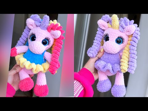 Видео: Сарафанчик для единорожки крючком 🤩 Мастер-класс