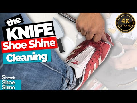 Видео: Как получить ИДЕАЛЬНУЮ ЧИСТКУ ОБУВИ 🔪😌🔪 Техника ухода за замшей НОЖОМ #asmr #shoeshine