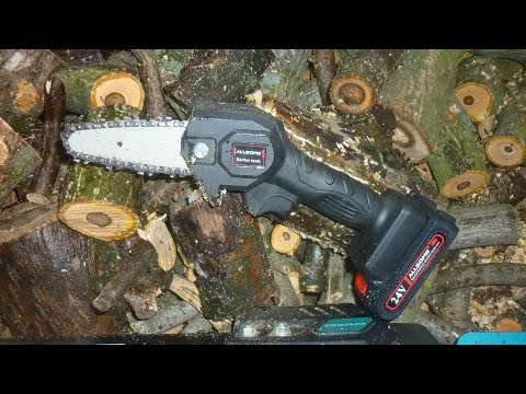 Видео: Мини пила аккумуляторная тест разборка сборка. chainsaw