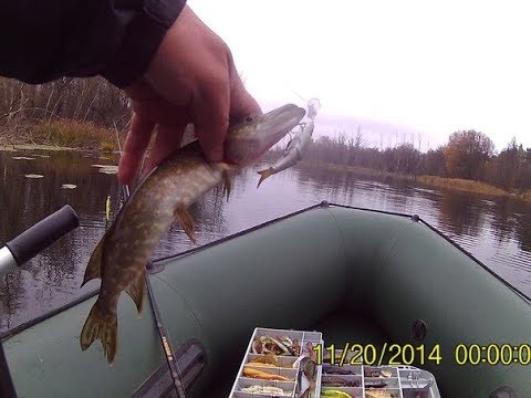 Видео: Декабрьская щука на Воблер Jackall Tiny Magallon MR