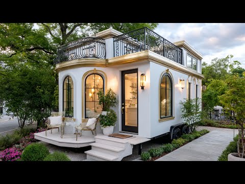 Видео: Этот крошечный дом королевской Франции путешествует как дворец мечты на колесах