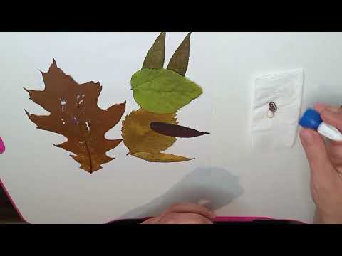 Видео: КЗДО "Яковлівський дитячий садок". Аплікація з листя "Білочка"