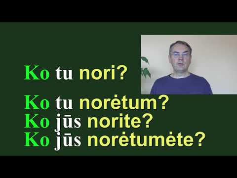 Видео: ЛИТОВСКИЙ ЯЗЫК - 3 УРОК - ГЛАГОЛ 'ХОТЕТЬ' (2) - Norėti