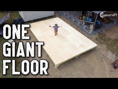 Видео: БЕЗ ОСБ! Установка фанерного чернового пола для моего цеха 20x32