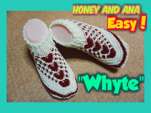 Видео: МК НАРЯДНЫЕ ТАПОЧКИ НА 2 СПИЦАХ ДВУЦВЕТНЫЙ ПРОСТОЙ УЗОР ВЕЕРОЧКАМИ ЛЕГКО "WHYTE"! | HONEY AND ANA