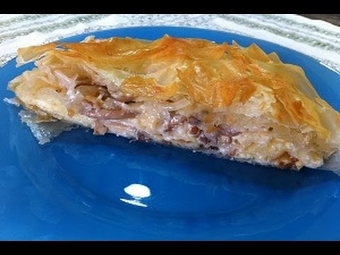 Видео: Рецепт -  Пирог из теста  Фило с грибами