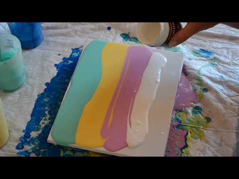 Видео: Рисование силиконом квадратных ячеек в акриловой заливке.