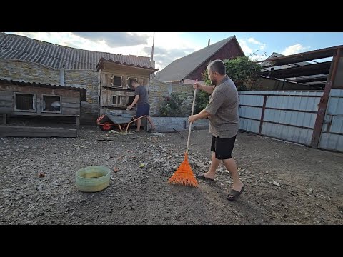Видео: Уборка хоз двора! Как  поживают кролики? Смотрите кого нашел😍