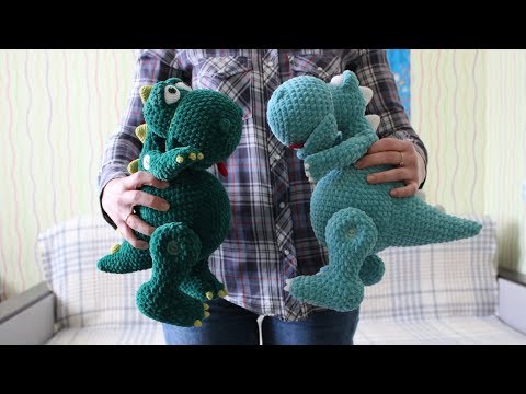 Видео: Мастер класс плюшевый динозавр вязаный крючком. Часть 2.