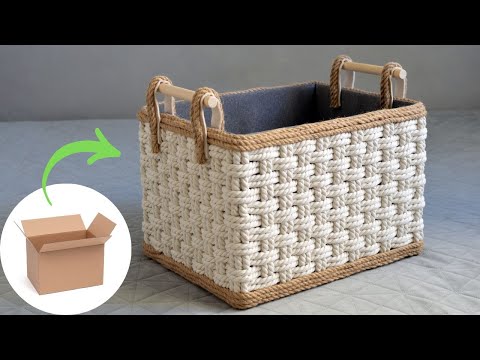 Видео: Rope Storage Basket DIY / Корзина для хранения из джута