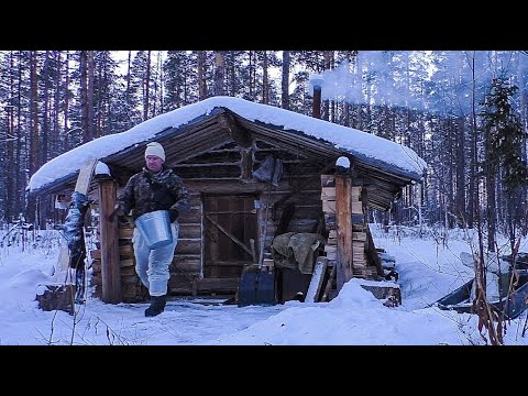 Видео: Ночевки и быт в избушках. Проверка капканов.