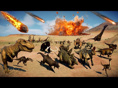 Видео: 200 динозавров спасаются от вымирания — JURASSIC WORLD EVOLUTION 2, включая тираннозавра и анкило...