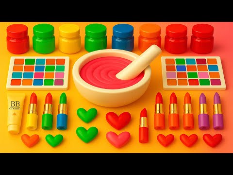 Видео: ASMR DIY слайм видео 🌈 Радужный слайм с косметикой, тенями, уходом и блёстками