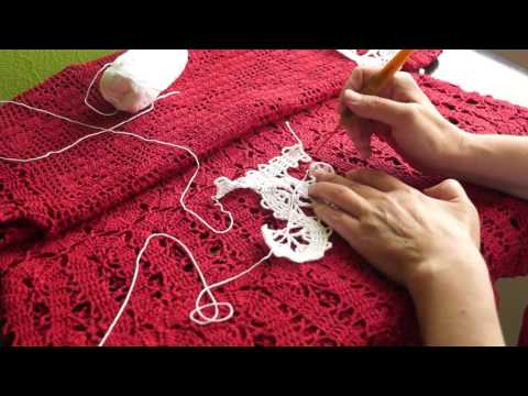 Видео: Вязание кружева в технике брюгге часть 4 (crochet lace) (узор#31)