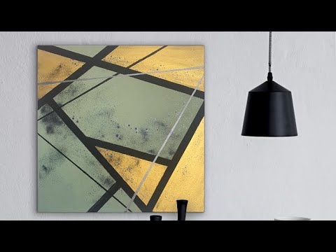Видео: Абстракция  ГЕОМЕТРИЯ. Мастер-класс с использованием малярной ленты и акриловых красок