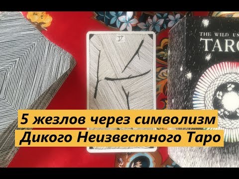 Видео: 5 жезлов (пятерка посохов) через символы Дикого Неизвестного Таро