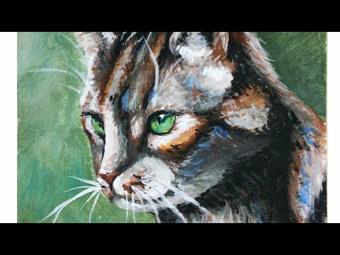 Видео: Рисую кота гуашью (sub)  I draw a cat with gouache