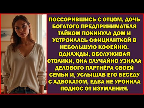 Видео: Наследница богатого отца ушла из дома и стала официанткой, но, случайно услышав беседу в кофейне…