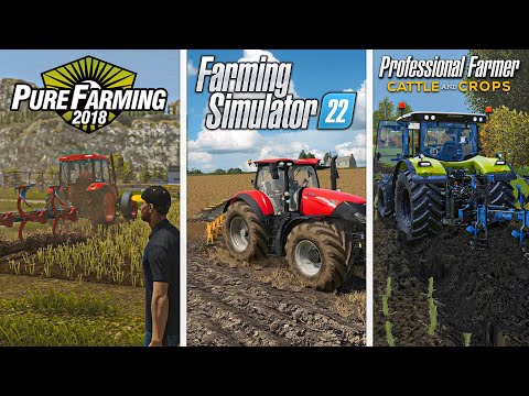 Видео: FS 22 VS Pure Farming 18 VS Cattle and Crops - Вспашка | Сравнение игрового процесса