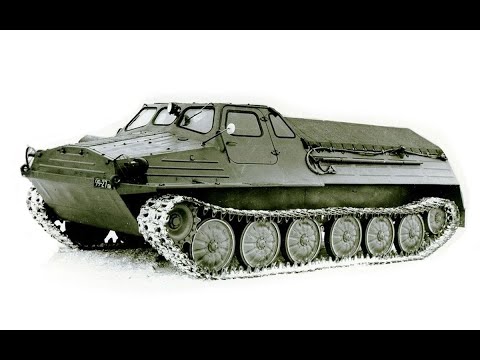 Видео: Гусеничный транспортер тягач ГТТ