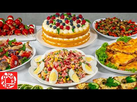 Видео: МЕНЮ на День Рождения. Готовлю 8 блюд. Рецепты на ПРАЗДНИЧНЫЙ СТОЛ: Торт, Салат, Закуски