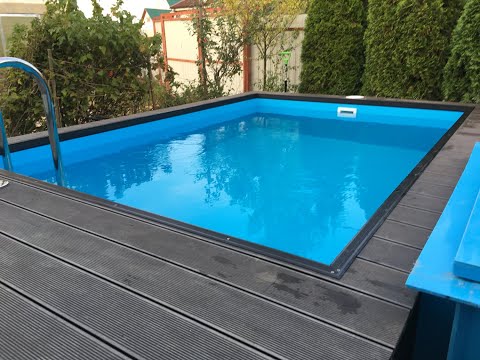 Видео: Бассейн из полипропилена под ключ 3,2*2,2*1,3 м.