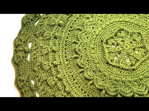 Видео: МК рельефный ковёр/салфетка крючком 39-44 ряд