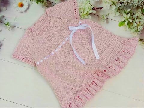 Видео: Летнее детское платье - туника для девочки спицами// Мастер Класс