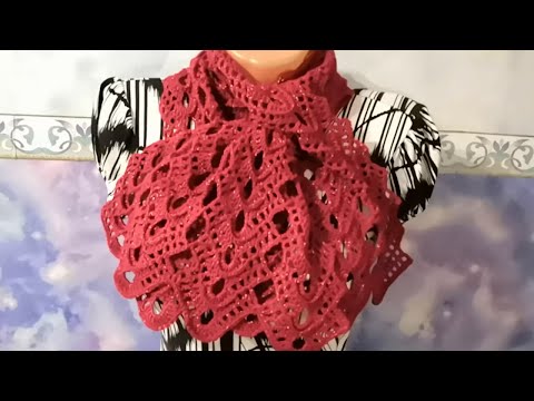 Видео: ШАРФ АЖУРНЫЙ крючком.  М.К.  для начинающих.