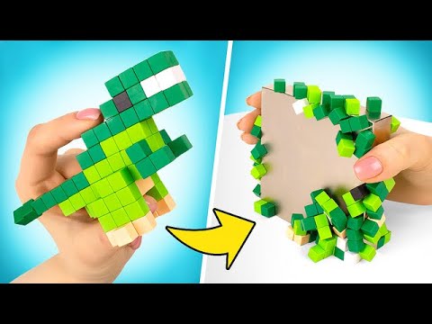 Видео: МАГНИТНЫЙ КОНСТРУКТОР || 6 пиксельных динозавров и супермагнит